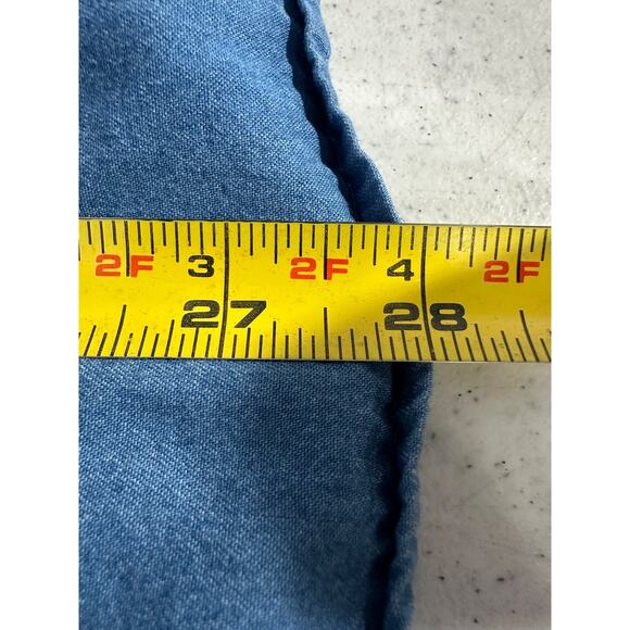 Andree By Unit Embroidered Floral Bttn Shirt Blouse L Boho Western Chambray B14 - Picture 8 of 8